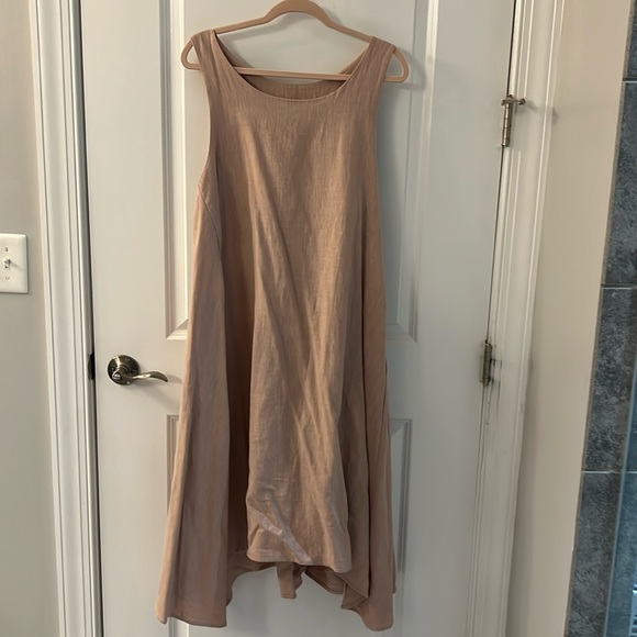100% linen flowy midi dress size M - Picture 1 of 5